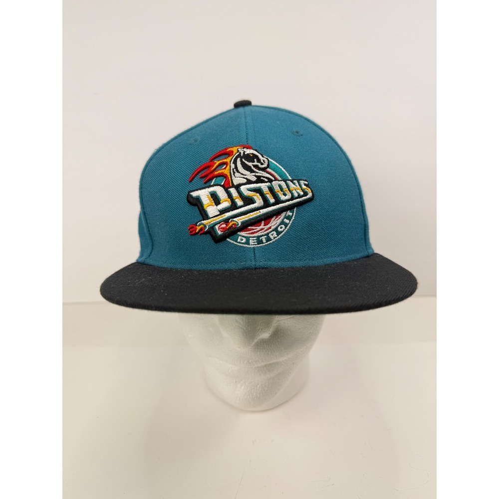 47 Brand Detroit Pistons Hat Teal Black Hardwood Classics Fitted 7 5/8